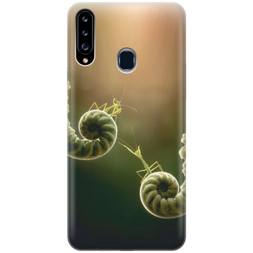 фото Ультратонкий силиконовый чехол-накладка для samsung galaxy a20s с принтом "пара богомолов" gosso