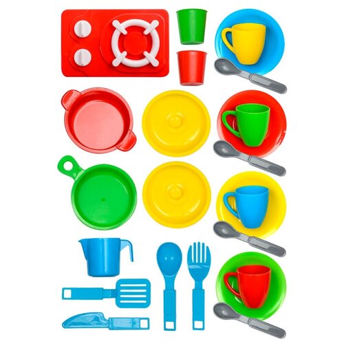 Набор посуды 24 предмета К001 Green Plast игровой набор green plast кухня 24 предмета green plast