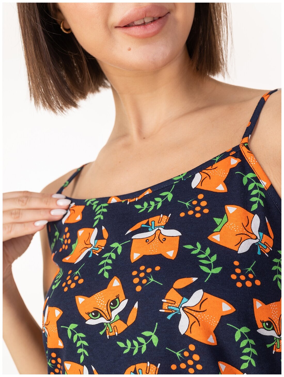 Сорочка женская HappyFox, HF3000MSP размер 50, цвет лисята.чернильный - фотография № 6