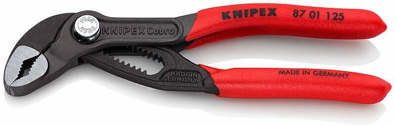 Клещи KNIPEX COBRA переставные, 27мм (1"), под ключ 27мм, L=125мм серые, 1-к ручки