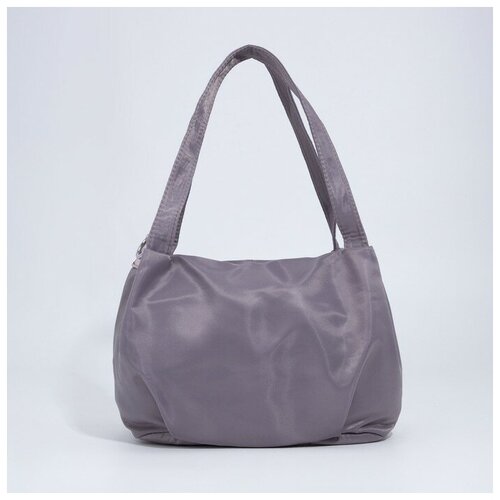 фото Сумка тоут повседневная, искусственная кожа, текстиль, серый