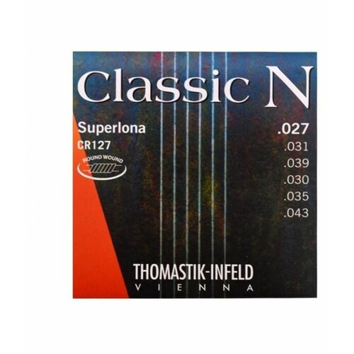 CR127 Classic N Комплект струн для акустической гитары, нейлон/посеребренная медь 027-043, Thomastik струны для классической гитары thomastik cr127