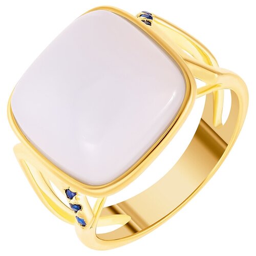 фото Element47 кольцо из серебра 925 пробы с халцедонами и кубическим цирконием sr1659_ko_ch_001_yg, размер 18