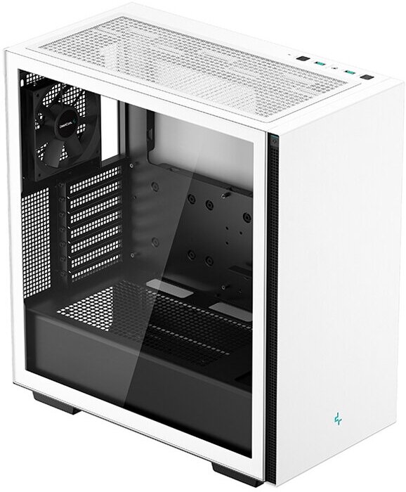 Корпус Deepcool CH510 WH без БП, боковое окно (закаленное стекло), 1x120мм вентилятор сзади, белый, ATX