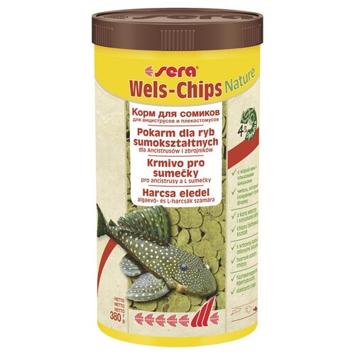 Корм SERA Wels Chips для сомов, чипсы быстротонущие, 1000мл (380г)