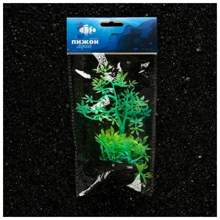 Растение искусственное аквариумное, светящееся, 10 см, зелёное - фотография № 5