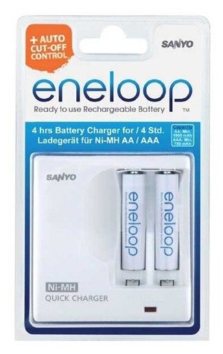 Зарядное устройство Sanyo Eneloop MDR02-E-2-4UTGB (АА, ААА) + 2*750mAh AAA