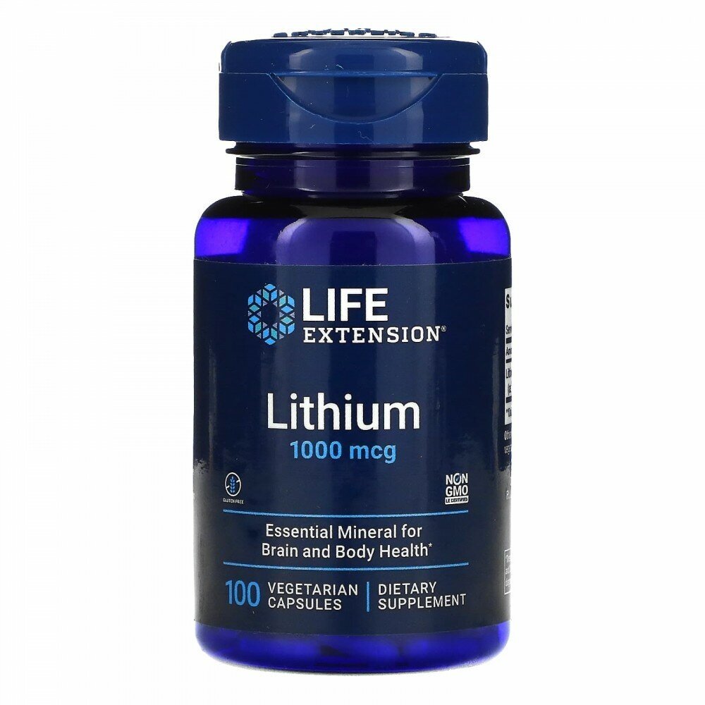 Капсулы Life Extension Lithium, 50 г, 1000 мкг, 100 шт.