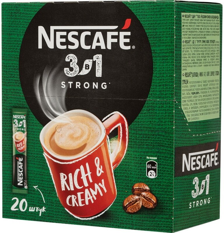 Кофе Nescafe 3 в 1 крепкий раств, шоу-бокс, 20штx14,5г 1208083