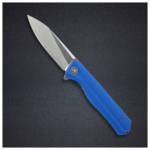 фото Нож складной petrified fish pf 818, голубой, сталь d2, флиппер на подшипнике