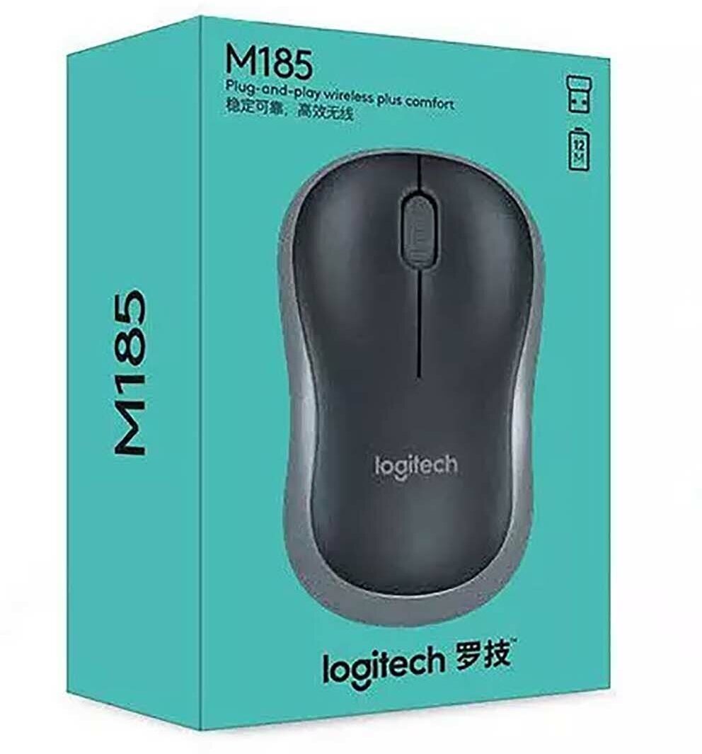 Мышь беспроводная Logitech M185 Grey