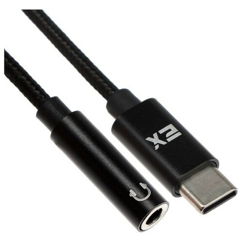 Переходник Exployd EX-AD-1175 с Type-C на Jack 35 музыка гарнитура черный 59800₽