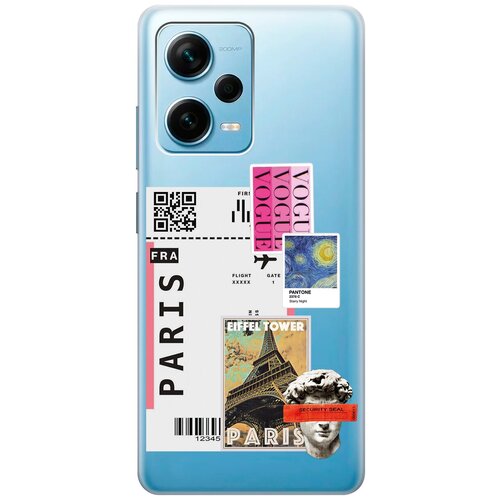 Силиконовый чехол на Xiaomi Redmi Note 12 Pro, Note 12 Pro+, Note 12 Explorer Edition с 3D принтом Paris Stickers прозрачный чехол книжка на xiaomi redmi note 12 pro note 12 pro note 12 explorer edition с 3d принтом yuri gagarin stickers черный