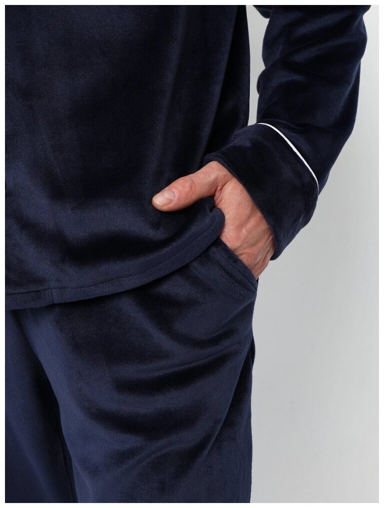 Пижама мужская из велюра (комплект: брюки и рубашка), размер 46 - фотография № 6