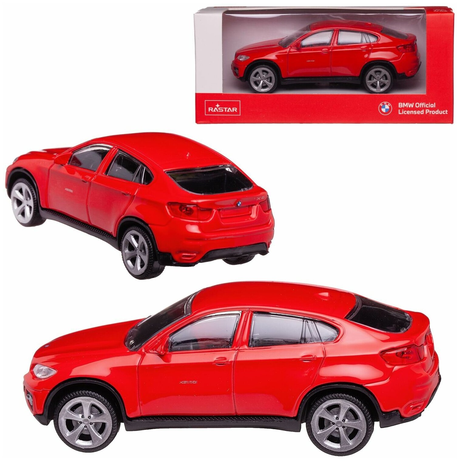 Машина металлическая 1:43 scale BMW X6, цвет красный 33700R