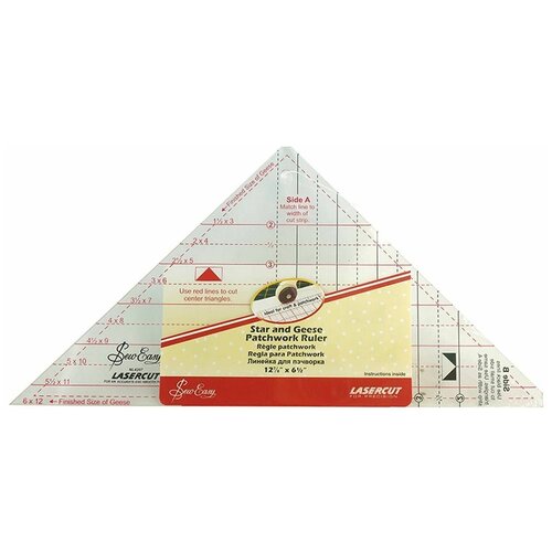 Линейка-треугольник для кроя блока - гуси, прозрачная, 1 упаковка линейка треугольник для кроя блока летящие гуси от 1 до 5