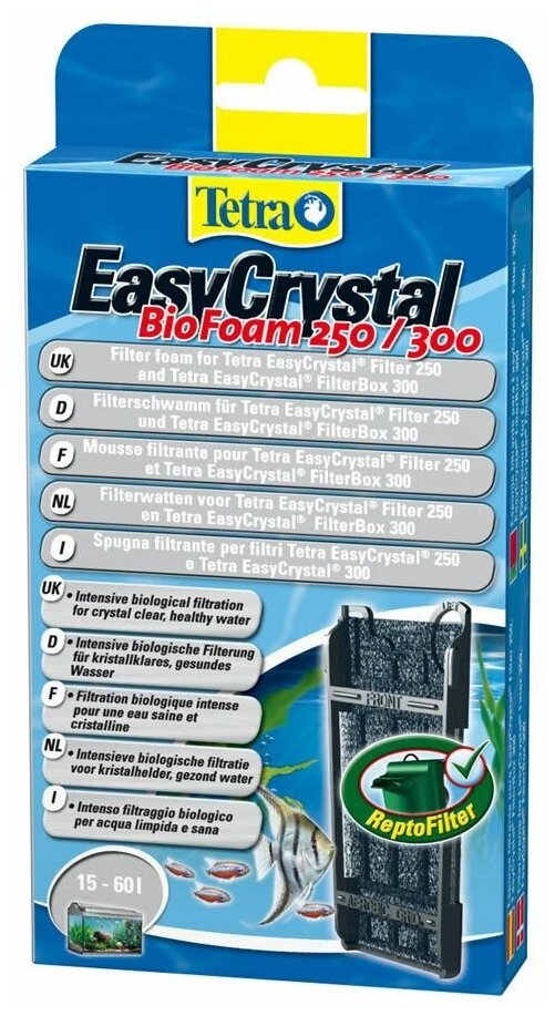 Наполнитель для внутреннего фильтра Tetra Easycrystal Biofoam 250/300 губка для био-фильтрации уп. 2 шт (1 шт)