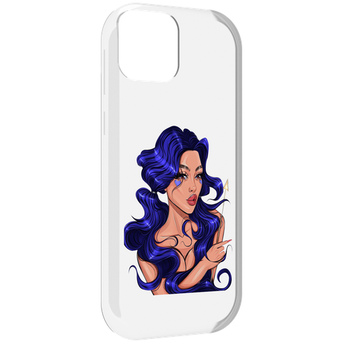 Чехол MyPads красивая-девушка-с-синими-волосами женский для UleFone Note 6 / Note 6T / Note 6P задняя-панель-накладка-бампер