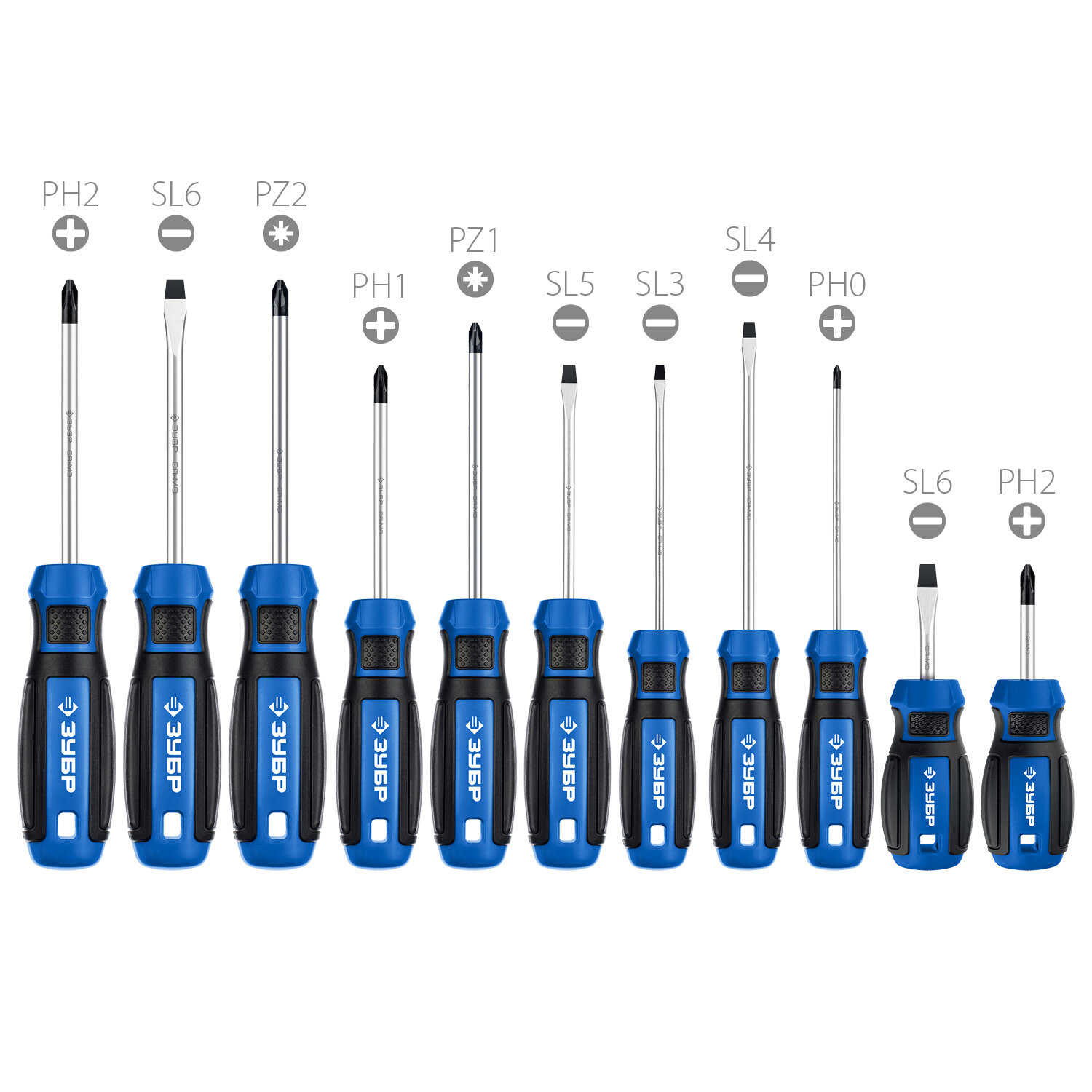 ЗУБР 11 предм, Набор отверток, Профессионал-11 (25241)
