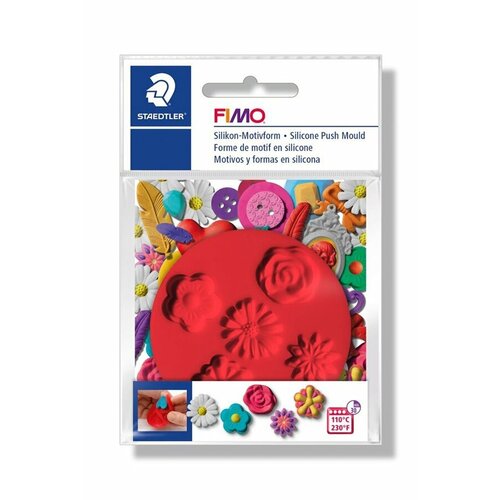 Силиконовый молд FIMO Цветы, 5 форм, 1,5-2 см (FIMO8725.22) силиконовый молд 5 срезов камня