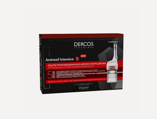 Изображение товара Набор ампул Vichy Dercos Aminexil против выпадения волос, для мужчин, 21 монодоза