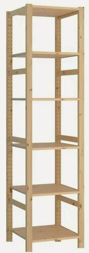 Изображение товара Стеллаж деревянный напольный IKEA Ivar 48х50х226 см, 6 полок, сосна
