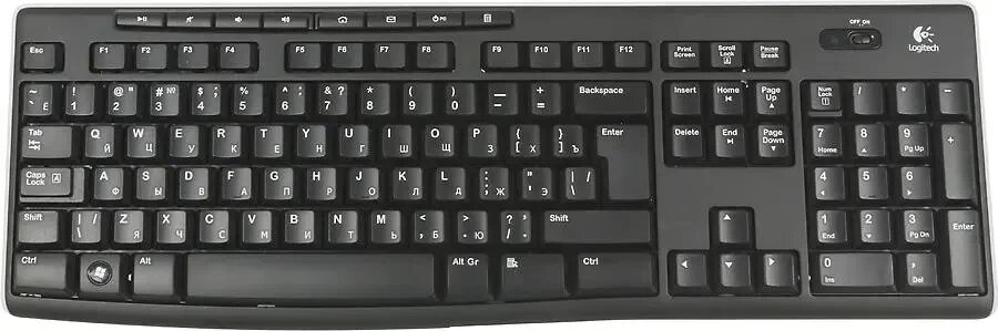 Клавиатура Logitech K270 черный/белый (920-003058)