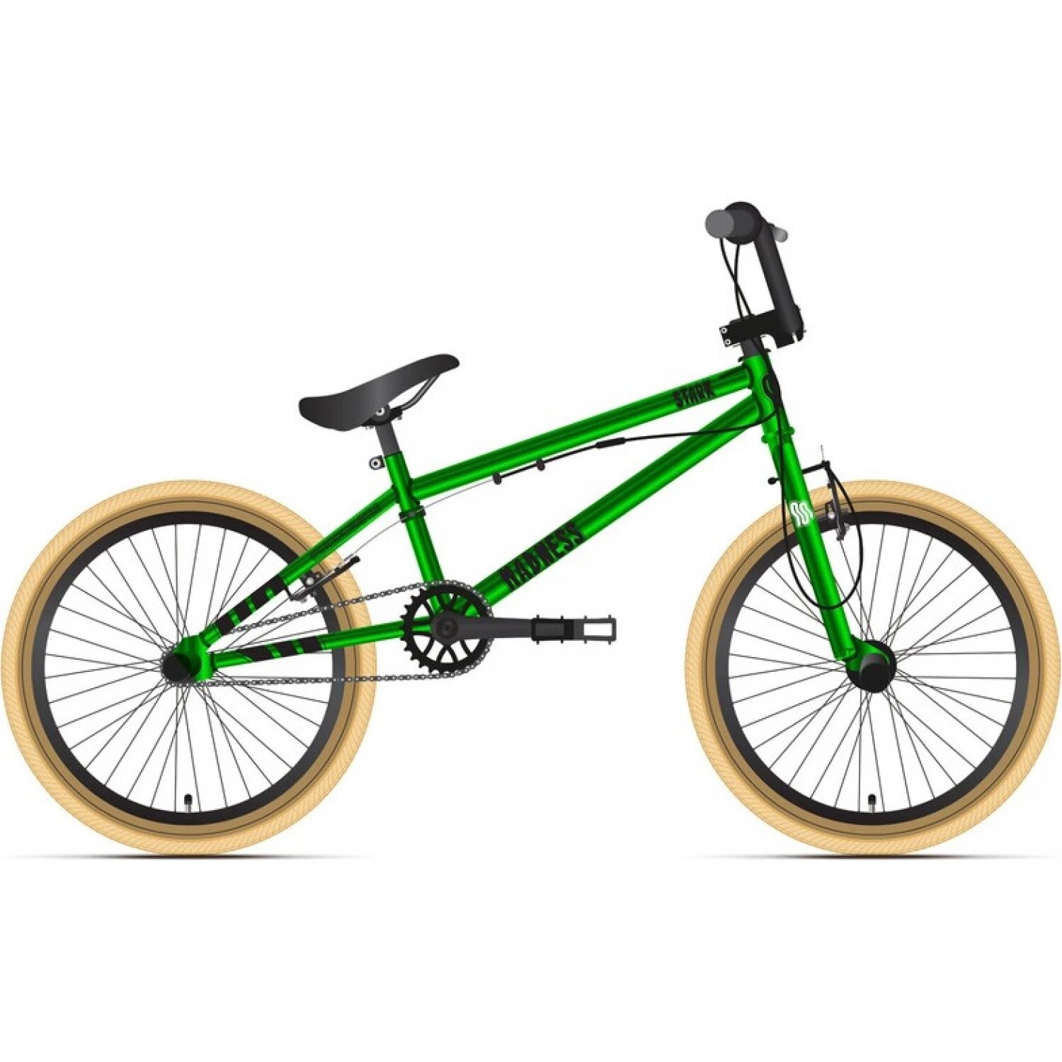 фото Велосипед Stark25 Madness BMX 2 ярко-зеленый/черный/песочный