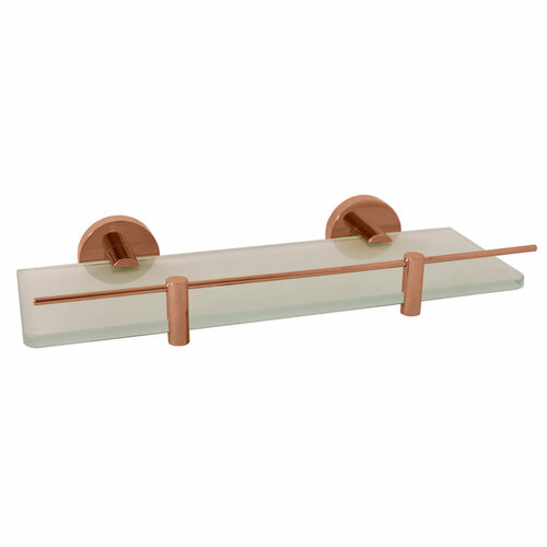 COA090030ZRL полочка настенная стеклянная с ограничителем цвет розовый золотистый глянцевый 8630₽