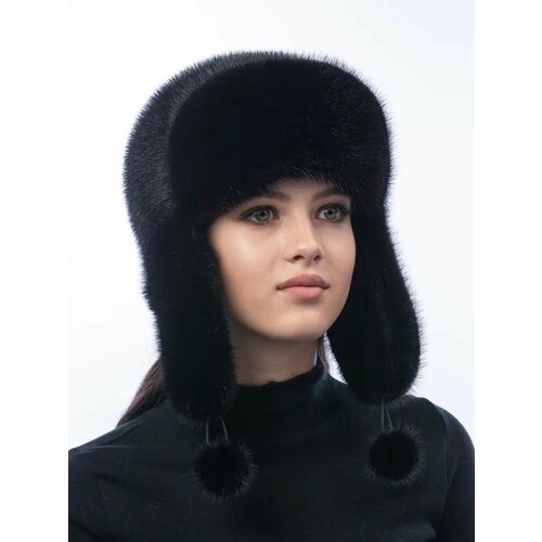 фото Шапка ушанка semi fur для женщин, размер 57, черный