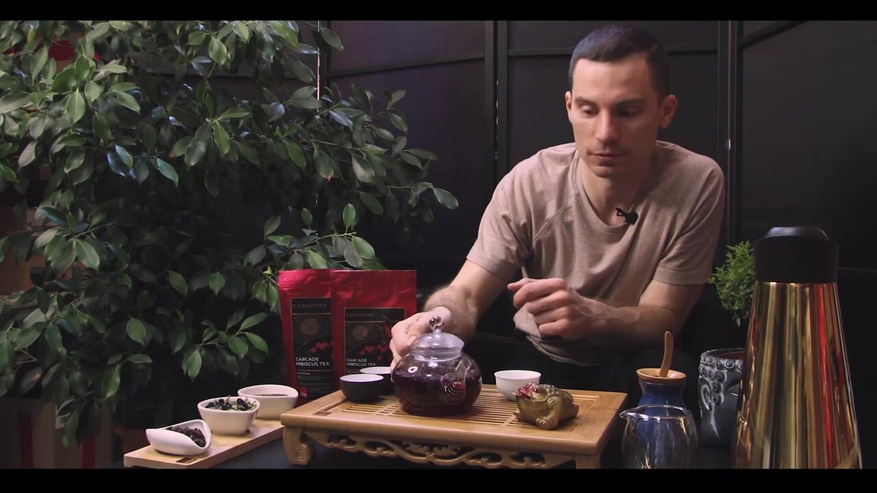 Чай листовой Ceremony каркаде (гибискус) 100 г красный листовой Измельченный 2-9 мм — фото 1