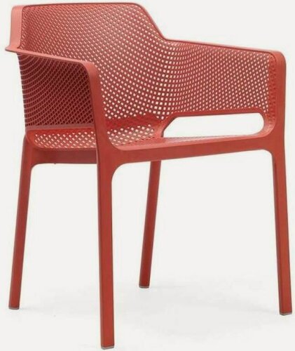Изображение товара Кресло Net Nardi красный, пластик, твердое сиденье, с подлокотниками