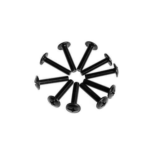 Винт М6*16 для офисных кресел с прессшайбой черный 10шт