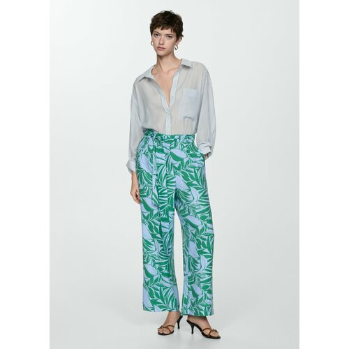 фото Брюки mango outlet twist, размер m, зеленый