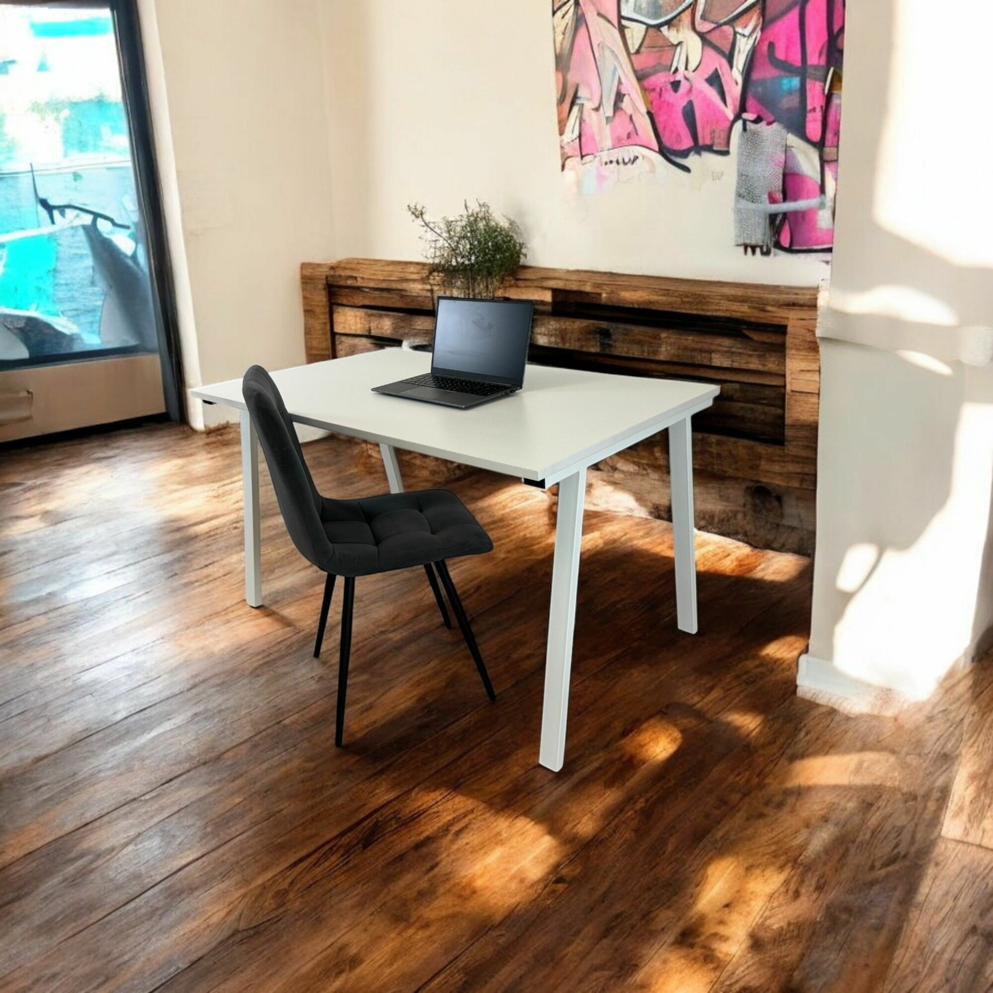 Стол компьютерный/ Актив, цвет столешницы Белый, 120*70 см. Ножки белые.