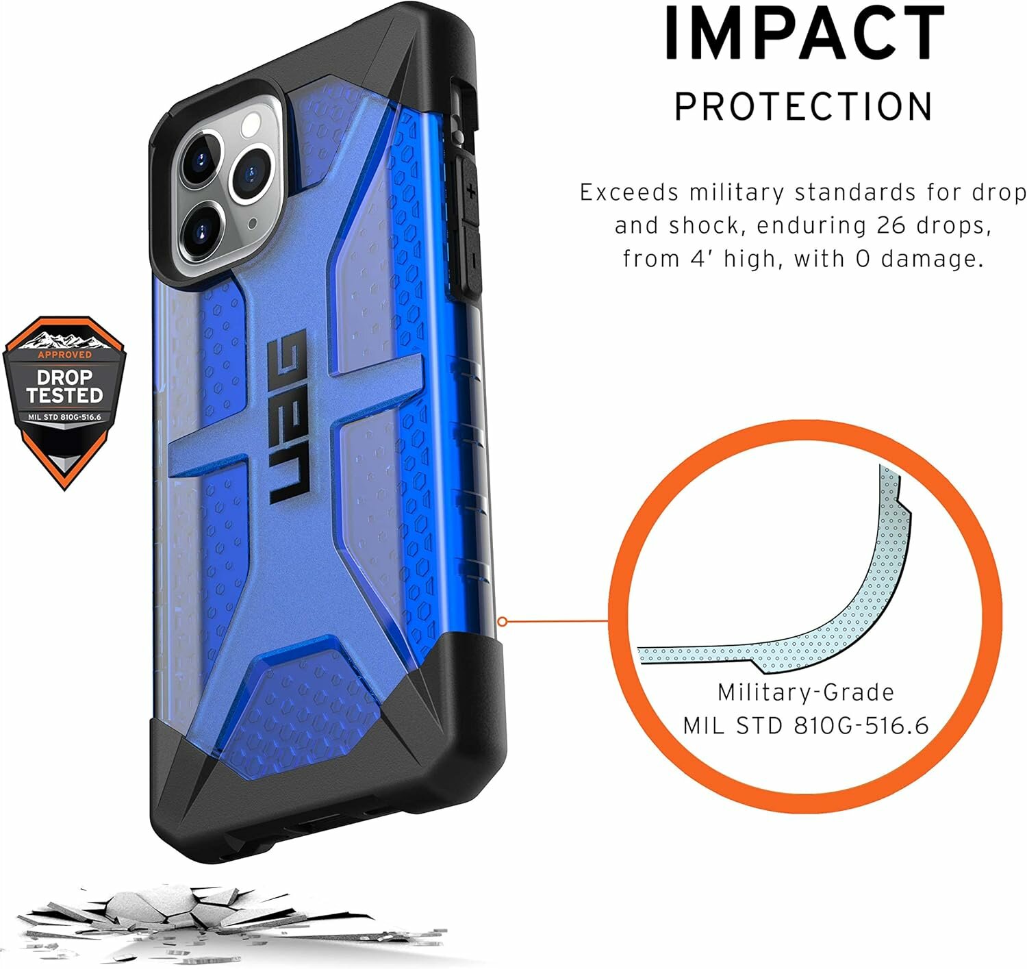 Чехол (клип-кейс) UAG Plasma, для Apple iPhone 11 Pro, синий [111703115050] - фото №5