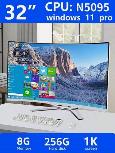 Изображение товара 32" Моноблок (Intel Core n5095 (2.9 ГГц), RAM 8 ГБ, SSD 256GB, Intel HD Graphics 2000, Windows 11 Pro) русская система
