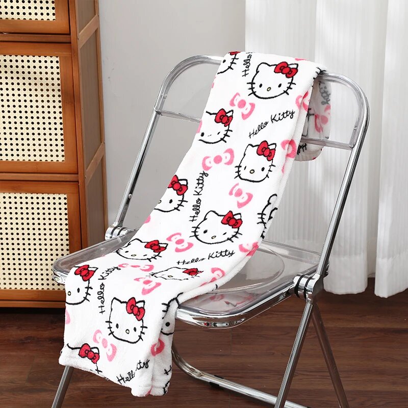 MINISO Пижамные штаны Hello Kitty флис женские coral, XXL 60-70kg, Белый