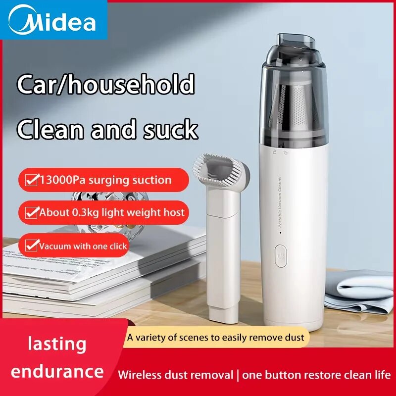 Электрический пылесос Midea для автомобиля и дома, портативный, беспроводной, мощный, для глубокой очистки, ручной, для удаления пыли