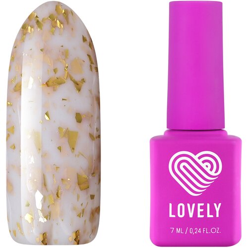 Lovely, База молочная с частицами золотой фольги Lovely, Colored Base