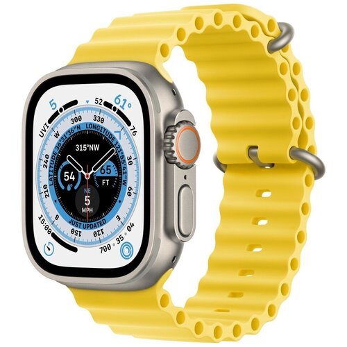 Умные часы Apple Watch Ultra MNHG3 49 ммOne Size корпус из титана ремешок Band Ocean желтого цвета Желтый 8669000₽