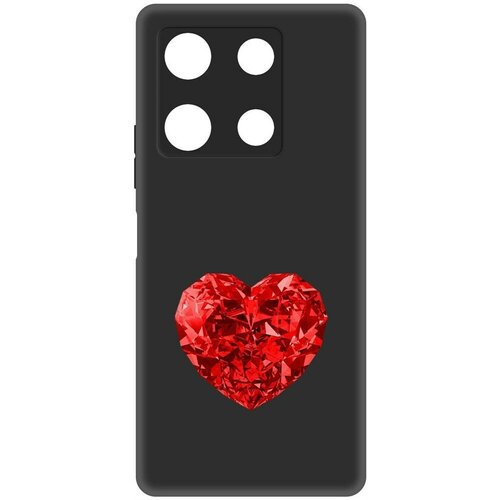 Чехол-накладка Krutoff Soft Case Рубиновое сердце для INFINIX Note 30 Pro черный чехол накладка krutoff soft case рубиновое сердце для infinix smart 7 черный