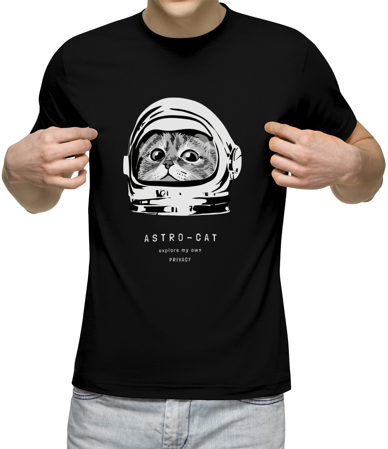 Мужская футболка «Космический кот» (S 