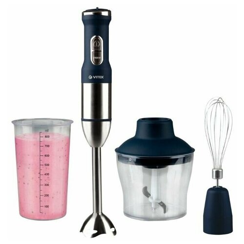 Блендер погружной 900ВТ 4ПРЕДМЕТА 5СК чаша 05Л стакан 06Л нерж нога турбо МЕХ УПР VITEK 501700₽