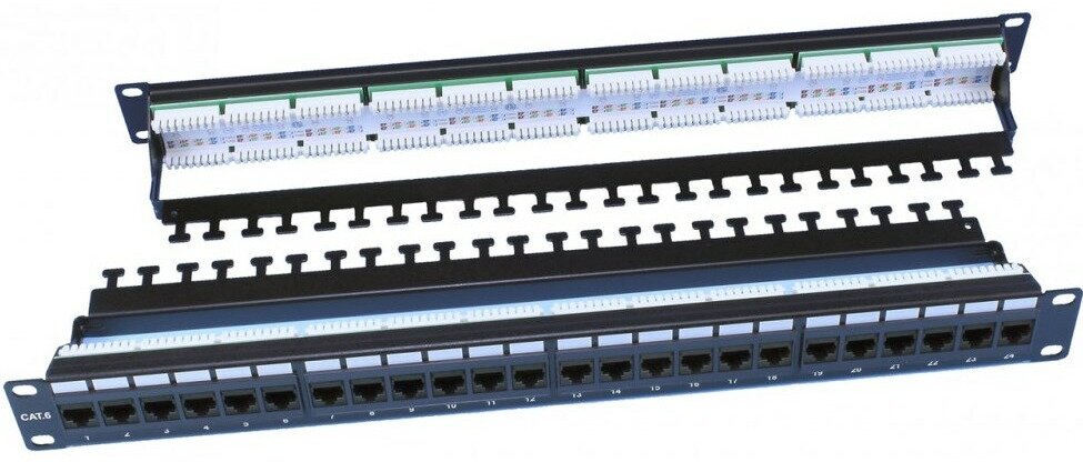 Патч-панель 19" Hyperline PP3-19-24-8P8C-C6-110D