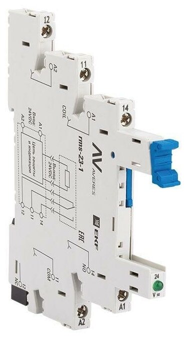 Разъем для реле РM slim 23/1 AVERES | код. rms-23-1 | EKF (20шт. в упак.)