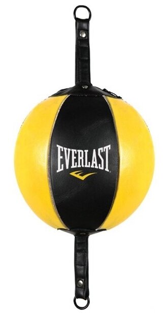 Груша Everlast на растяжках черно-желтая (Кожа, Everlast, 180, 180, 100, Черно-желтый)