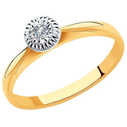 Кольцо из золота с бриллиантом 1012011