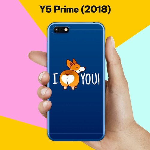 Силиконовый чехол Love Корги на Huawei Y5 Prime (2018)