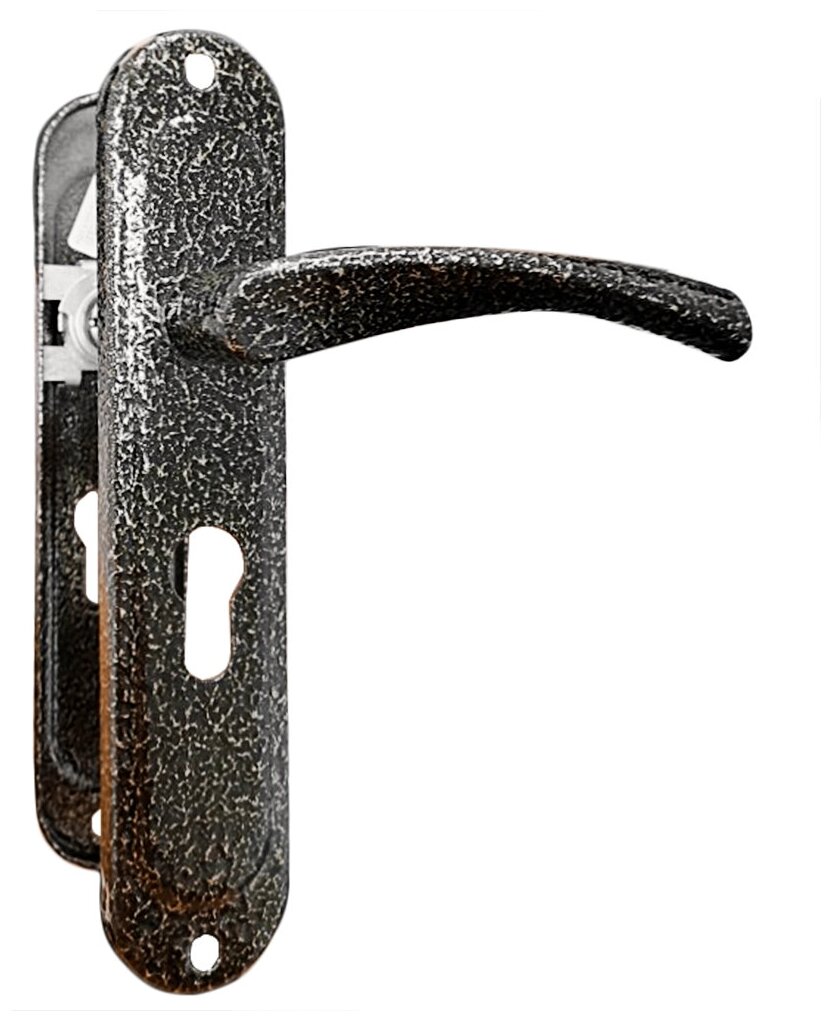 фото Ручка дверная на планке под сувальдный замок левая "антик серебро" дверная фурнитура